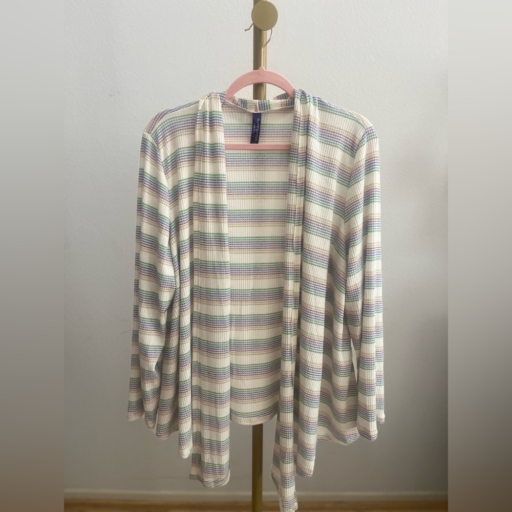 Lightweight Striped Duster Cardigan